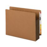 The Smead End Tab File Pocket (73681) is an expandable extra wide letter-size redrope folder with a dark brown gusset and reinforced straight-cut tab for efficient organization.