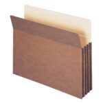 Redrope Smead File Pocket with straight-cut tab, guide height, and 3-1/2 expansion ideal for organizing documents. The front flap is designed to allow easy visibility of tabbed dividers.