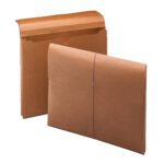 Two Smead Expanding Wallets with a 2 expansion, one open showing dividers and the other closed, crafted from durable redrope material with flap and elastic cord closure, ideal for letter-size documents.
