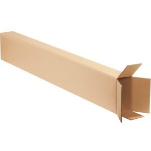 A plain MH-USA 8 x 4 x 52 side loading box with flaps open at one end, shown against a white background. Available in bundles of 15 for versatile storage.