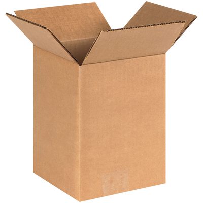 868.jpg The MH-USA 8 x 6 x 8 Corrugated Boxes (25/Bundle) stand open, empty, and upright with outward flaps. They exhibit a plain brown color and corrugated edges visible inside, while the smooth, slightly shiny exterior is set against a crisp white backdrop.