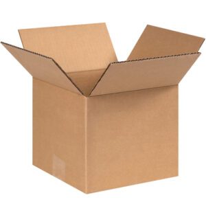 The MH-USA 8 x 8 x 7 Corrugated Boxes (25/Bundle) are made from durable brown material and displayed with open flaps against a plain white background, ideal for versatile packing needs.