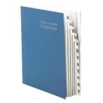 The Smead Monthly Desk File Sorter, Blue (89286), boasts a sleek design with white pages and monthly tabs from January to December for easy navigation. Right-side tabs provide convenient organization into clear sections, ideal for letter-sized documents.
