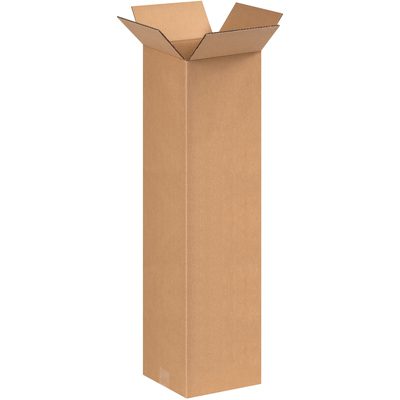 9930.jpg Tall MH-USA 9 x 9 x 30 corrugated box from the bundle of 25, brown in color, standing upright with open flaps at the top.