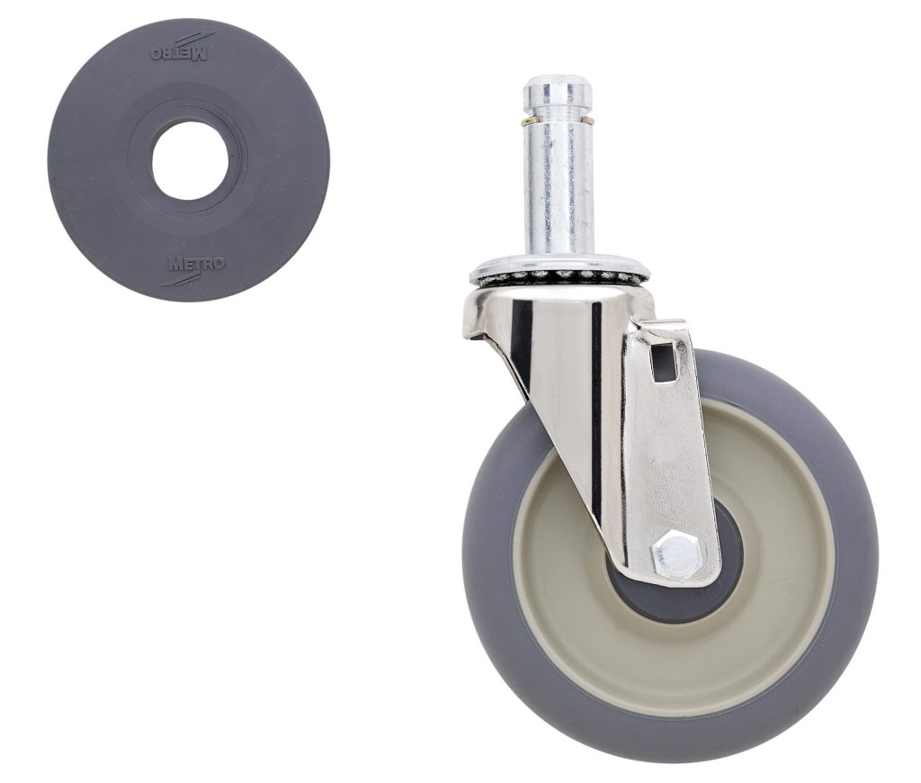 5" High Modulus Donut Swivel Stem Caster for Super Erecta Industrial Wire Shelving Racks