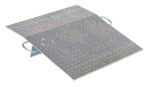 The Vestil Aluminum Hand Truck Dockplate 0.5K 30X30 is a sturdy aluminum ramp with handles and an inclined, non-slip surface, ideal for loading equipment or accessing elevated areas.