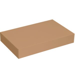 The 19 x 12 x 3 Kraft Apparel Boxes feature a plain brown finish and a rectangular, flat design, shown against a white background. Each case includes 50 boxes, providing ample storage for packaging needs.