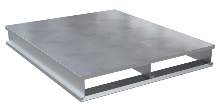 AP-ST-4248_A.jpg The Vestil Hvy Duty Alum Solid Top Pallet 4K 42 X 48 In boasts a silver metallic finish with a solid top and open sides, ideal for industrial use. Its seamless rectangular design is perfect for heavy-duty storage or transportation while beautifully reflecting light.
