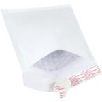 The MH-USA 4 x 8 White (25 Pack) Lbs000 Bubble Mailers have a peel-off strip for sealing and padded interiors to protect items during shipping.