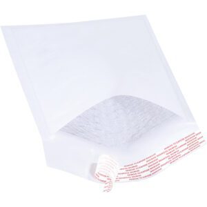 The MH-USA 6 x 10 White Lbs0 Self-Seal Bubble Mailers have a red adhesive strip and a padded interior for secure shipping, available in a case of 250.
