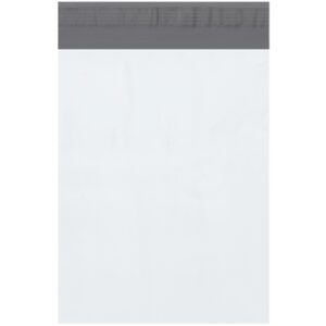 An empty transparent, resealable plastic bag with a gray zip closure sits against a plain white background, evoking the appearance of MH-USA 10 x 13 Poly Mailers with Tear Strip (500/Case).