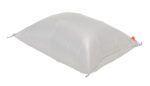 A white, rectangular, inflatable pillow with a shiny surface like the Vestil Reusable Dunnage Bag 48W In X 36H In, featuring a seam and a small red inflation valve on one side.
