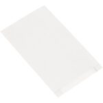A plain white envelope with a self-sealing strip on the right side echoes the sleek design of MH-USA 10 x 2 x 15 White Gusseted Merchandise Bags. The envelope lies diagonally against a white background.