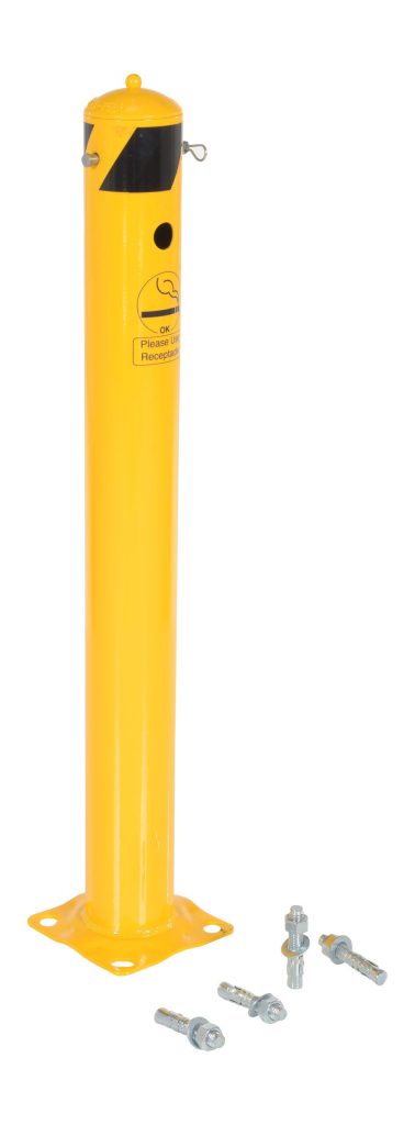 Smokers Safety Bollard Yellow W/Hdwr