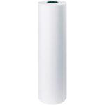 An upright MH-USA 30 Butcher Paper Roll offers a cylindrical form with 1000 feet of plain white paper for versatile uses.