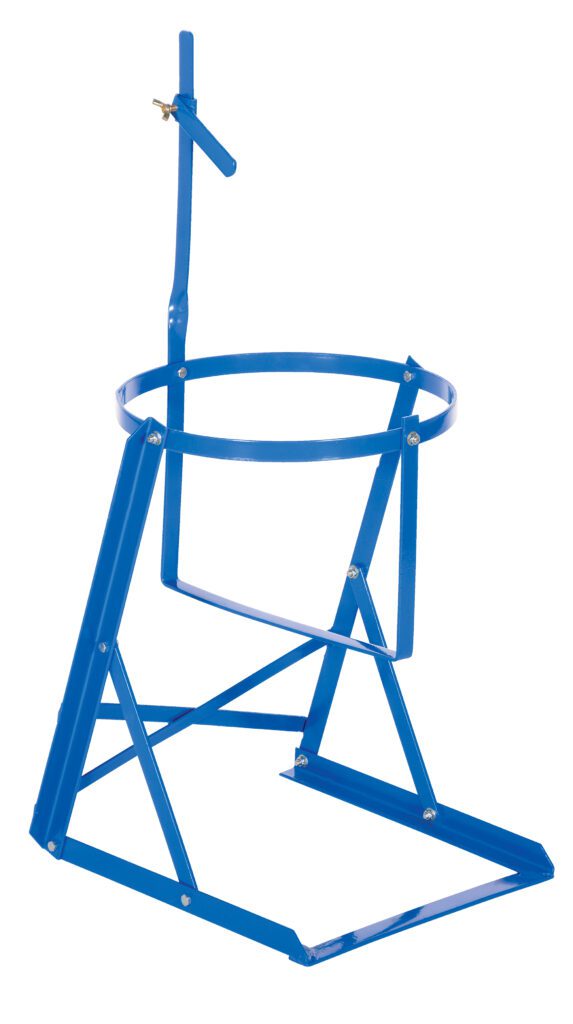CAN-A_A.jpg The Vestil Manual Pail Tipper Steel 70 Lb Capacity is designed to securely hold and pour liquids from large barrels with its adjustable lever, blue metal drum cradle, and sturdy steel frame, making it perfect for your heavy-duty needs.