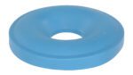 A blue, doughnut-shaped rubber ring with a smooth surface resembles the Vestil Drum Recycling Lid 55 Gal Drum Blue 7 In. The object features a central hole and appears to be an inflatable swim ring or flotation device commonly used in water activities or therapy.