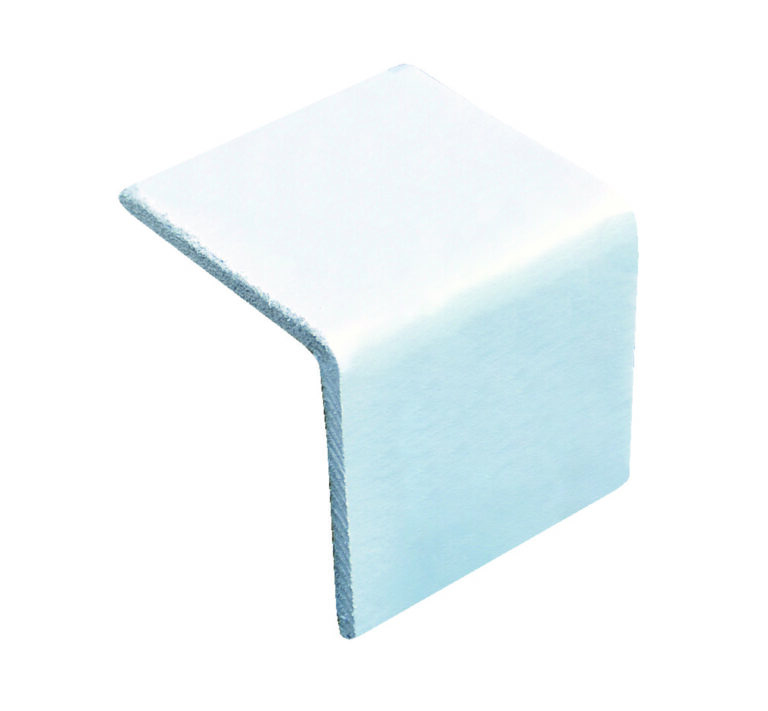 CEP-3-W_A.jpg A white, smooth L-shaped bracket with slightly rounded edges is displayed against a plain white background. Reminiscent of Vestil Cargo Edge Protectors 3 In Length, it suggests both construction and decorative utility, offering a blend of form and function.