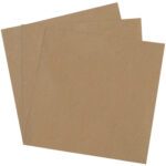 Three overlapping sheets of MH-USA 18 x 18 Chipboard Pads, arranged in a fan shape on a pristine white background.