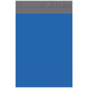 The blue notebook cover has a sleek gray top border, similar to the smooth finish of MH-USAs blue poly mailers.
