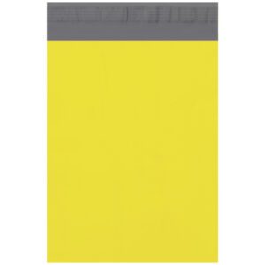 A plain yellow notepad with a gray binding at the top, similar to the uniform color of MH-USA 10 x 13 Yellow Poly Mailers (100/Case), featuring a blank surface ready for your thoughts.