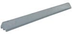 The Vestil Truck Stop Recycled Plastic Gray 96 In is a long, rectangular parking curb made from recycled plastic. It has a durable grey finish with a slightly angled, rough texture and screw holes on top for secure ground installation.