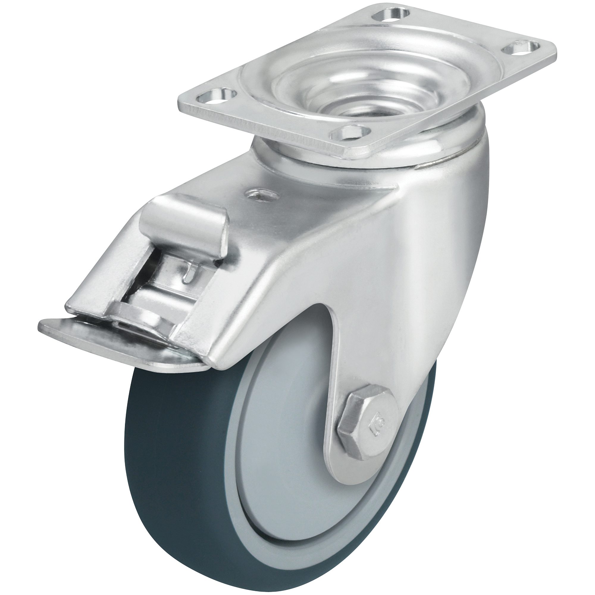 Vestil 4X1-1/4 Poly, Swivel W/Brake - VL-CST-AL-4X1TPU-SWTB