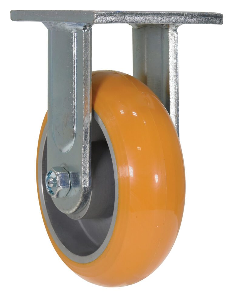 CST-FC47-6X2SI-R_A.jpg The Vestil 6 X 2 Sirius Pu features a rigid design with an orange rubber layer and silver metal frame. Mounted on a sturdy bracket, its ideal for industrial or furniture use.