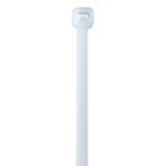 Close-up of an MH-USA 21 50 Lbs Cable Tie - Natural, displayed upright on a white background, featuring the locking mechanism at the top.