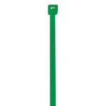 The MH-USA 4 18 Lbs Green Cable Ties (1000/Case) feature a rectangular head against a white background, offering robust and reliable fastening solutions.