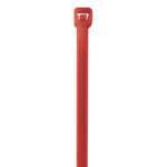 The MH-USA 5 1/2 fluorescent red cable ties hold up to 40 lbs, feature a rectangular head and serrated tail, and are ideal for securing cables and wires. They come in cases of 1000.