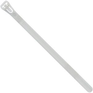 The MH-USA 8 50 Lbs Releasable Cable Ties, featured on a plain white background, have a loop end and ribbed body for secure bundling, sold in cases of 1000.