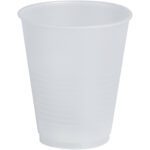 The MH-USA Translucent Cold Cups - 12 oz. (1000/Case) are displayed on a white background, highlighting their sleek, smooth design and subtly tapered shape.