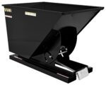 The Vestil Self-Dump Hopper Md 1 Cu Yd 4K Blk Semi/Gloss is a rugged, foot-operated industrial tool with a rectangular design and semi-gloss black finish. Its built to last, making it ideal for material handling in warehouses or construction sites.