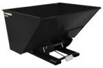 The Vestil Self-Dump Hopper LD 3 Cu Yd 2K Blk Semi/Gloss combines heavy-duty material handling with style. Its sloped front allows easy unloading, a reinforced base ensures durability, and it securely sits on a pallet; ideal for construction or manufacturing environments.