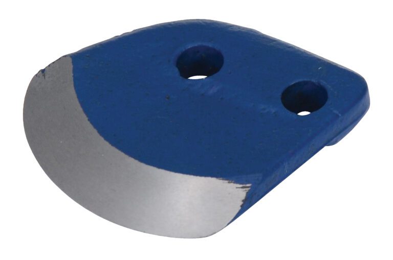 DDB-1_A.jpg The Vestil Standard Drum Deheader Replacement Blade is a blue metal piece with two holes and a sharpened silver edge, designed for easy attachment to machinery. Set against a white background, it highlights its precise design.