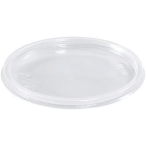 MH-USA Deli Container Lids, offered in 8, 12, 16, and 32 oz. sizes (500/Case), have a transparent design with a smooth surface and slightly raised rim for secure container fitting.