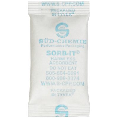 DES146.jpg A small SORB-IT packet, labeled with SÜD-CHEMIE Performance Packaging, is the MH-USA 1 1/16 x 2 1/16 Silica Gel Packet. It’s a harmless adsorbent in Tyvek, marked DO NOT EAT, and includes contact numbers. (3000/Case).
