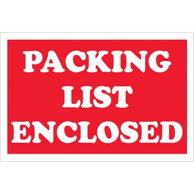 DL1207.jpg The MH-USA 2 x 3 Packing List Enclosed labels in red with white text come in rolls of 500, ensuring an organized packing process.