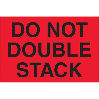 DL1317.jpg The MH-USA 4 x 6 Do Not Double Stack labels feature bold black text on a fluorescent red background. Sold in rolls of 500, these labels ensure your message stands out.