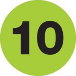 A fluorescent green MH-USA 3 circle features a prominent black number 10 at its center.