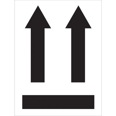 DL1410.jpg The MH-USA 3 x 4 label has two large black arrows above a thick black horizontal line, with 500 labels per roll.