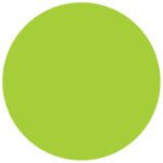 A solid lime green circle against a white background, similar to the MH-USA 3 Circles - Fluorescent Green Removable Labels (500/Roll), creates a vivid and striking visual contrast.