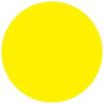 A vibrant MH-USA 3 fluorescent yellow circle from the Removable Labels collection (500/roll) set against a crisp white background.