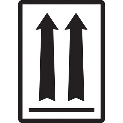DL1500.jpg A road sign, similar to the MH-USA 3 x 4 1/4 labels, shows two bold black upwards arrows on a white rectangular background, signaling a dual carriageway ahead.