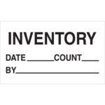 The MH-USA 3 x 5 labels feature bold INVENTORY text and spaces for DATE, COUNT, and BY. Sold in rolls of 500, these white labels ensure organization and efficiency.