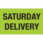 The MH-USA 3 x 5 Saturday Delivery fluorescent green labels, with 500 per roll, boldly ensure your packages stand out.