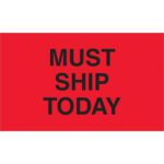 Ensure timely shipments with MH-USA 3 x 5 - Must Ship Today (Fluorescent Red) Labels. Featuring bold black text on an eye-catching red background, these labels offer efficiency and visibility, with 500 per roll.