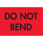 The MH-USA 2 x 3 labels come in fluorescent red with bold black text stating Do Not Bend, available in rolls of 500.