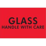 Bold black GLASS HANDLE WITH CARE text on MH-USA’s 2 x 3 fluorescent red labels ensures visibility. Perfect for shipping fragile items safely, these labels come with 500 per roll. Ideal for labeling needs.